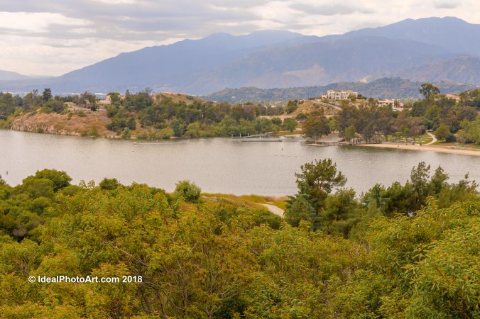 Aerial View of Puddingstone Lake San Dimas, CA US